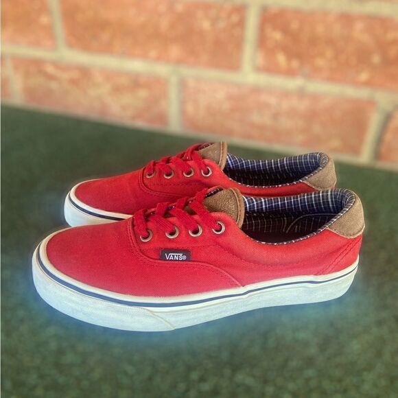 Vans ERA 59 (Cord&Plaid) Red Dahlia Skate Shoes - Picture 6 of 14